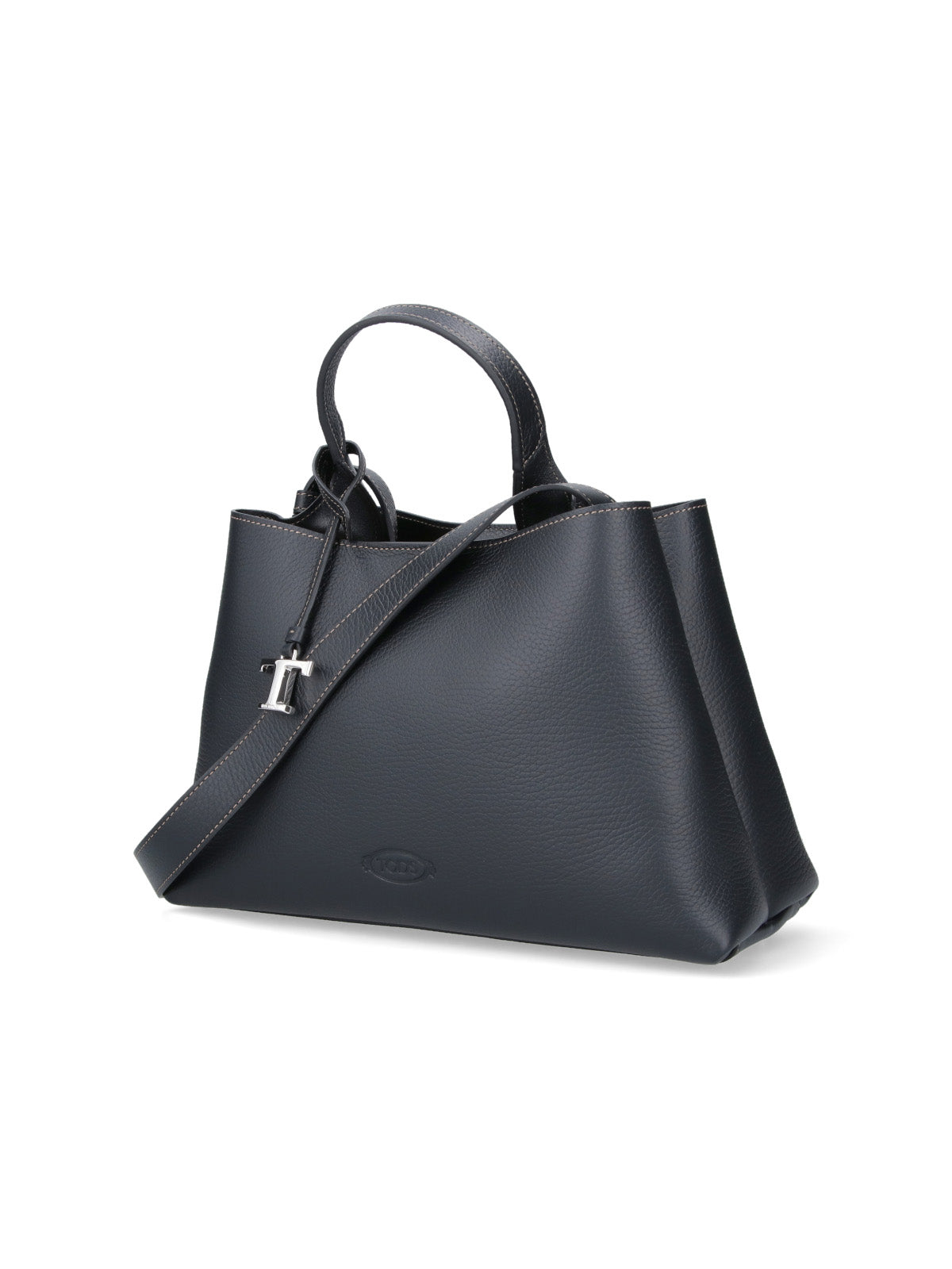 Minimalist Black Bag With Structured Silhouette And Smooth Texture