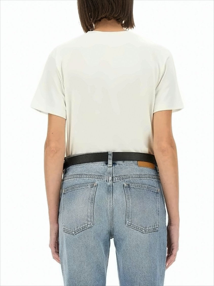 Boxy Short-Sleeve T-Shirt with Classic Round Neckline