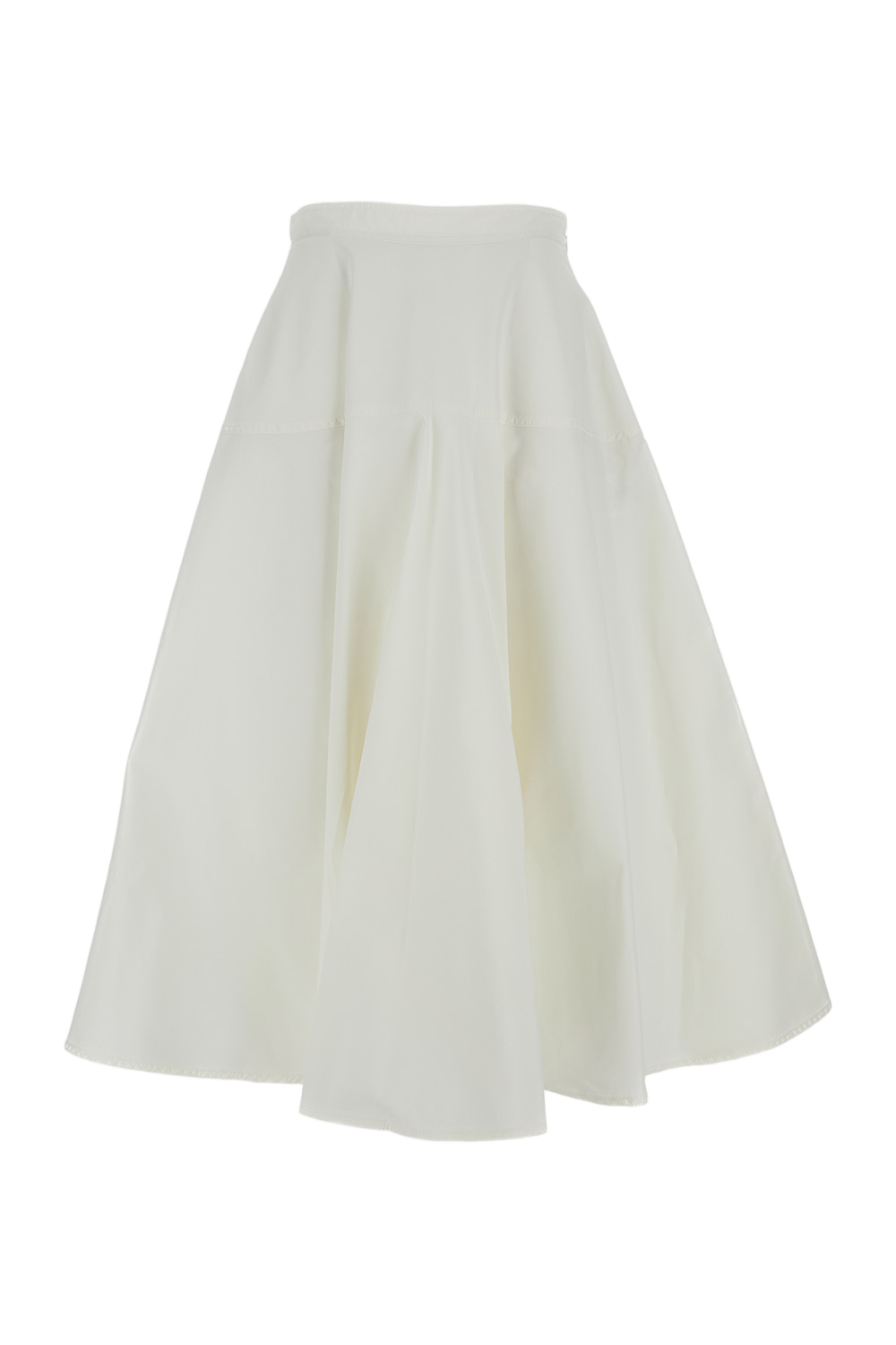 White Classic Silhouette Skirt with Smooth Texture