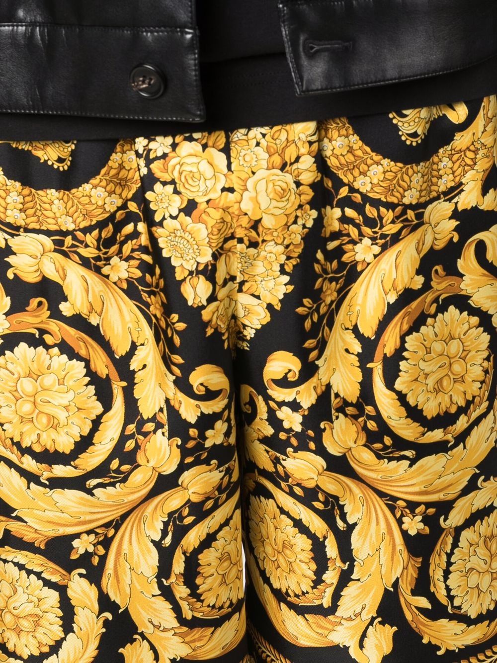 Barocco-Print Silk Shorts with Elasticated Waistband