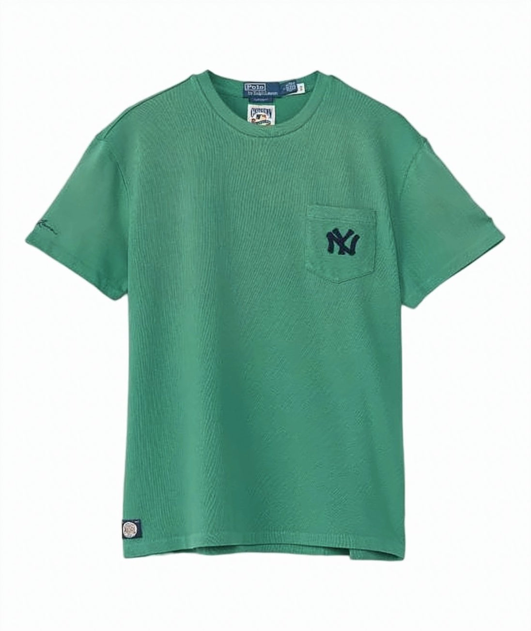 Solid Green Short-Sleeve T-Shirt with Textured Fabric
