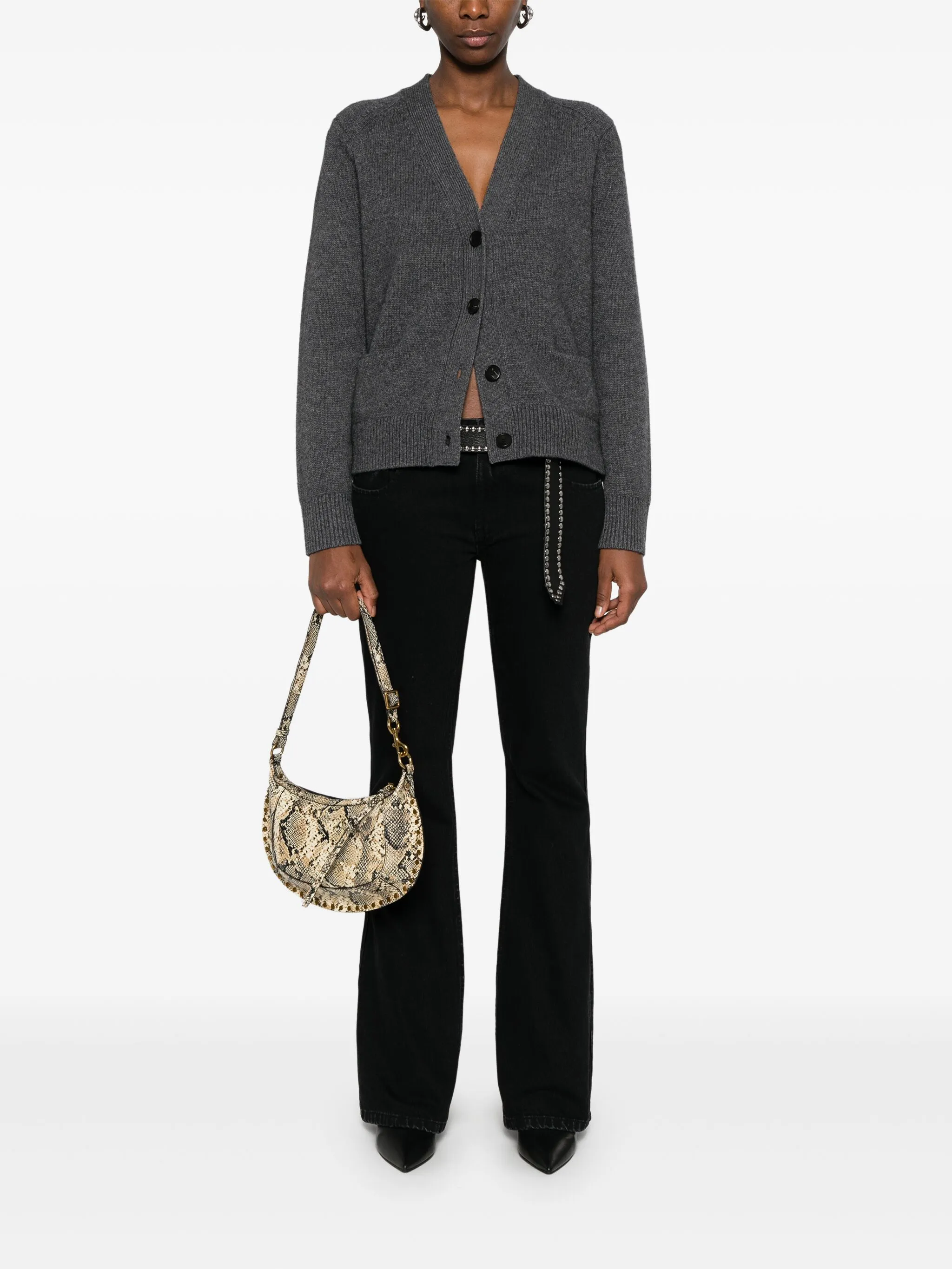 Grey Brat V-Neck Knitted Cardigan