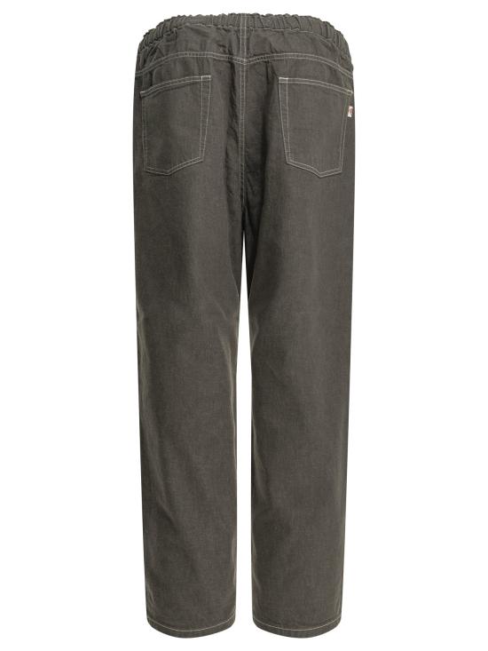 Relaxed Fit Grey Denim Pants With Adjustable Waistband