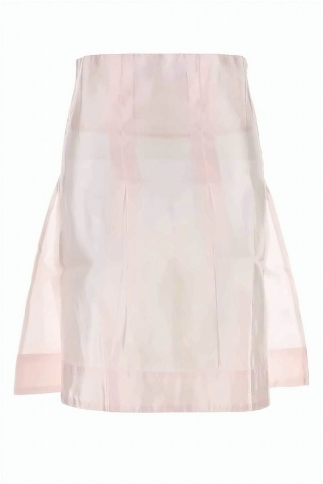 Translucent Silk Midi Skirt with Panel Detailing