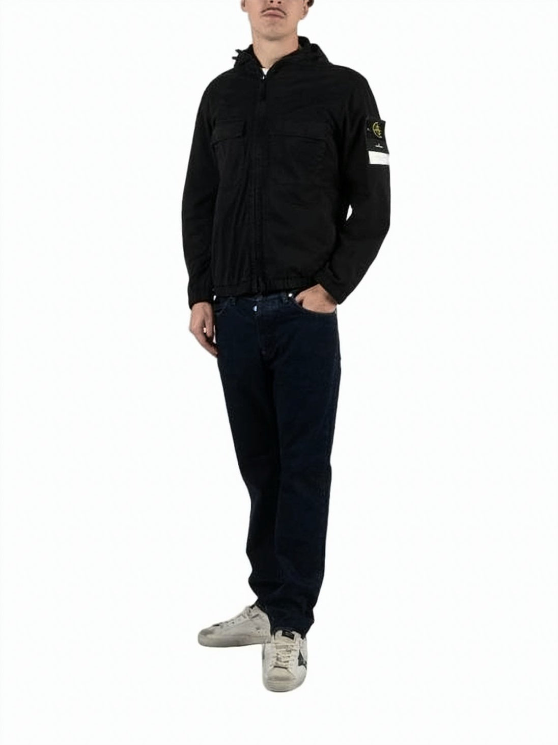Hooded Black Zip-Up Jacket