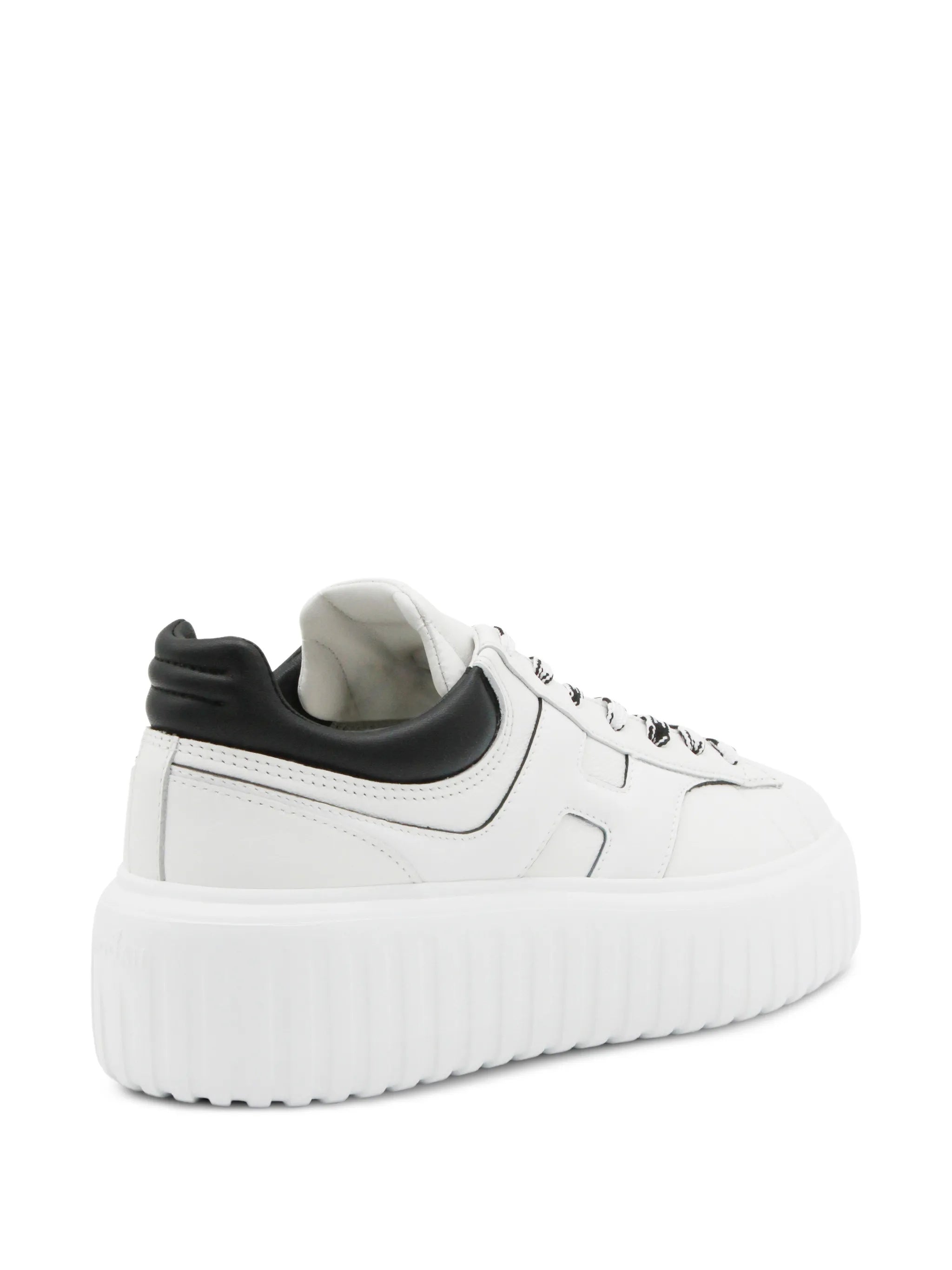 White Chunky Sole Black Accent Sneakers