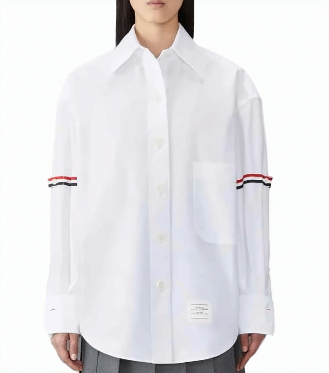 RWB Stripe Detail Button-Down Shirt