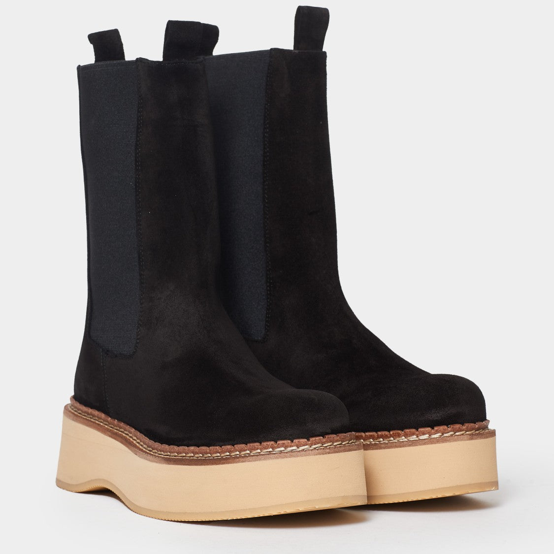 Black Suede Chelsea Ankle Boots