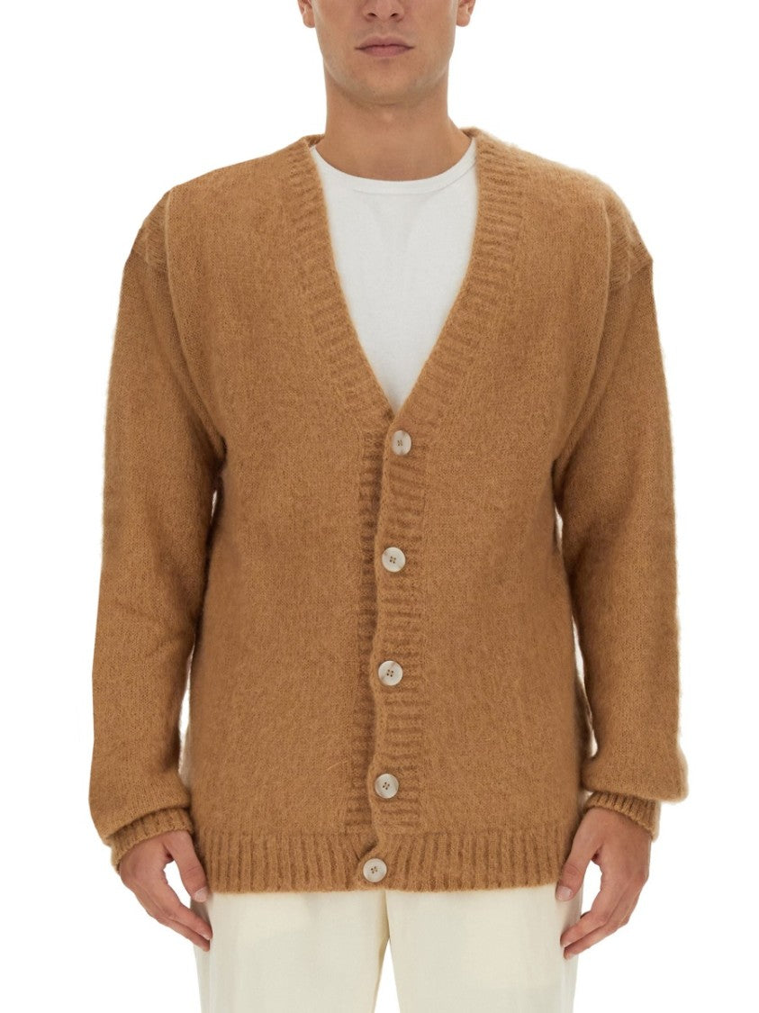 V-Neck Cardigan With Textured Finish
