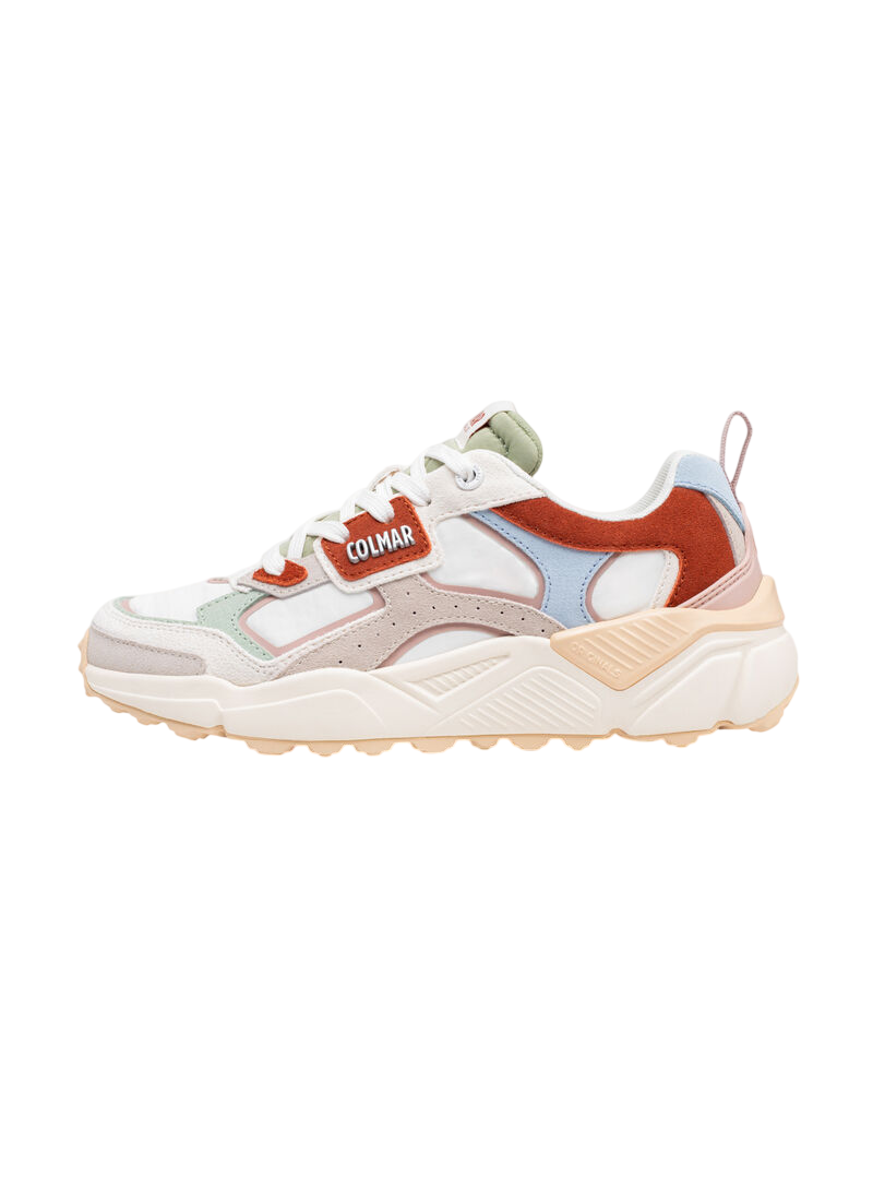 Multicolored Nylon Sneakers with Suede Inserts
