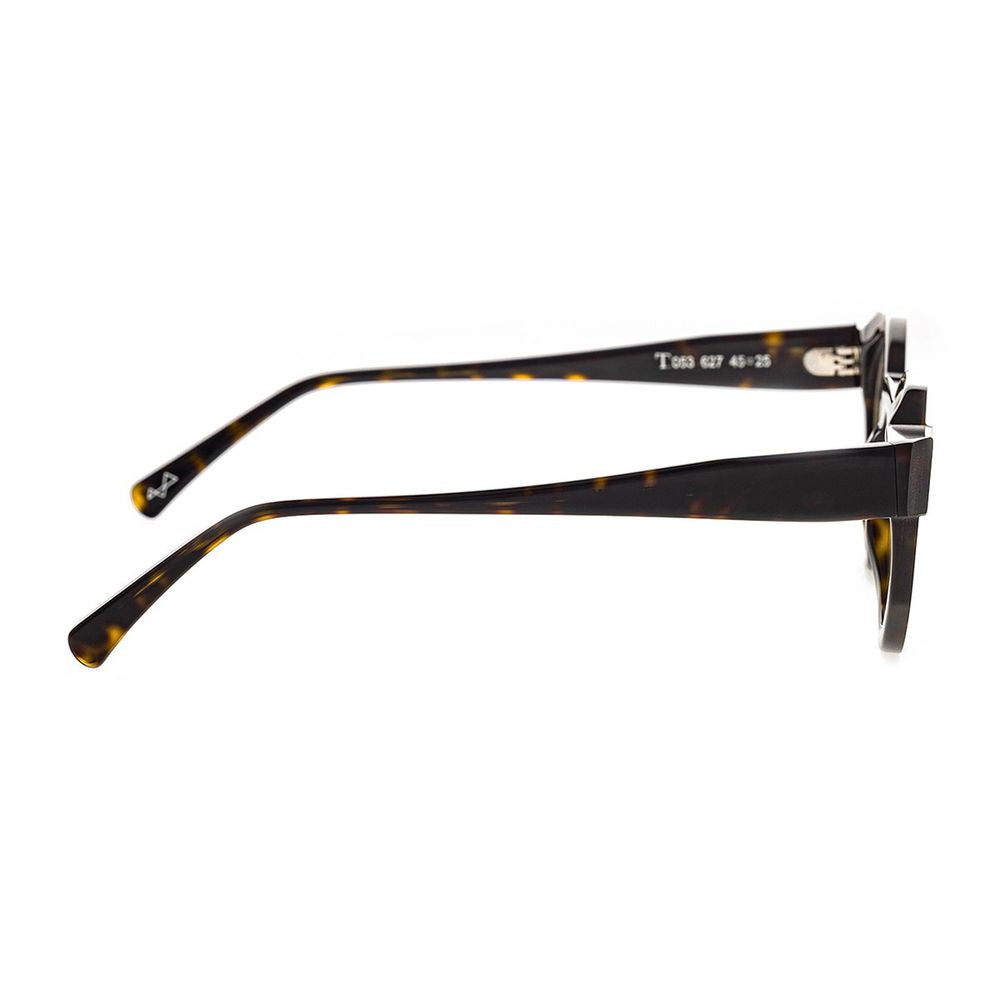 T053 Bold Structured Round Frame Sunglasses