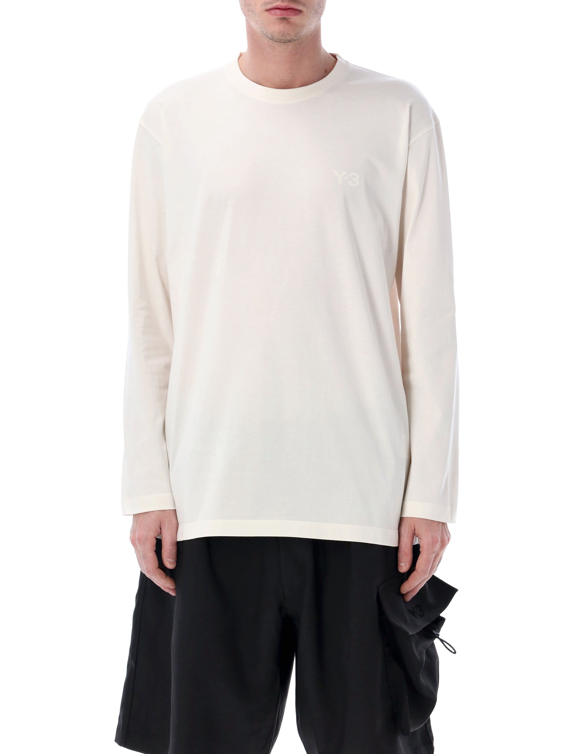 Relaxed Fit Long Sleeve T-Shirt with Satin-Effect Logo
