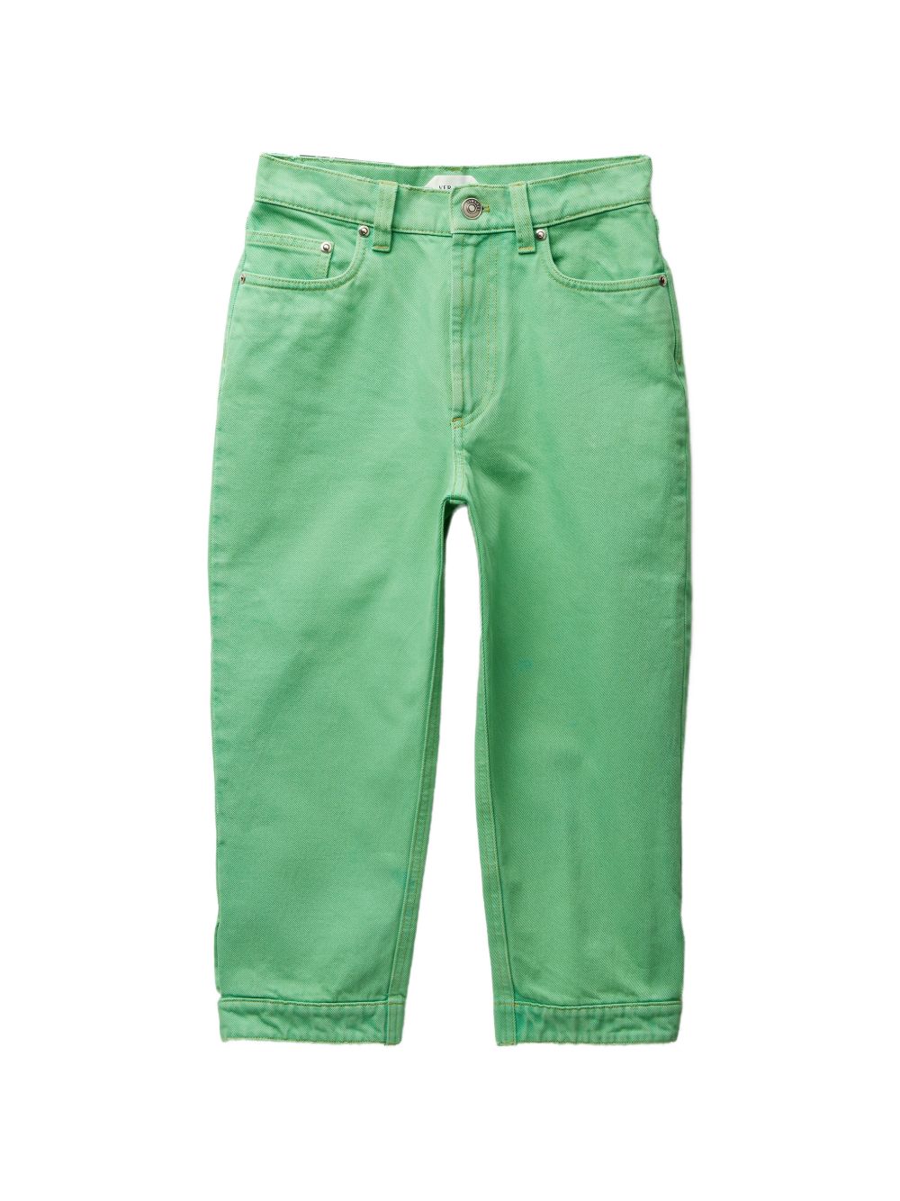 Slim-Fit Cropped Pants In Vibrant Green Silk-Nylon Blend