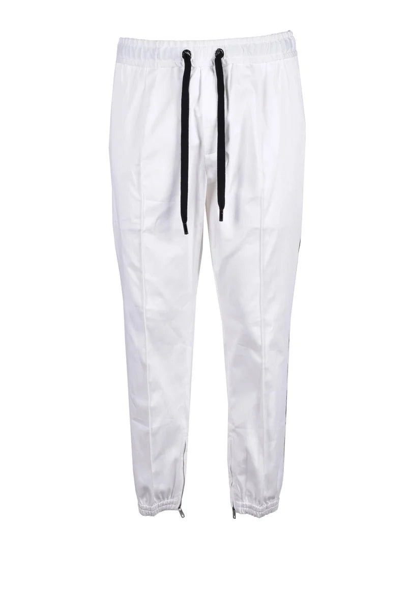 Cotton Stretch Trousers - White/Black