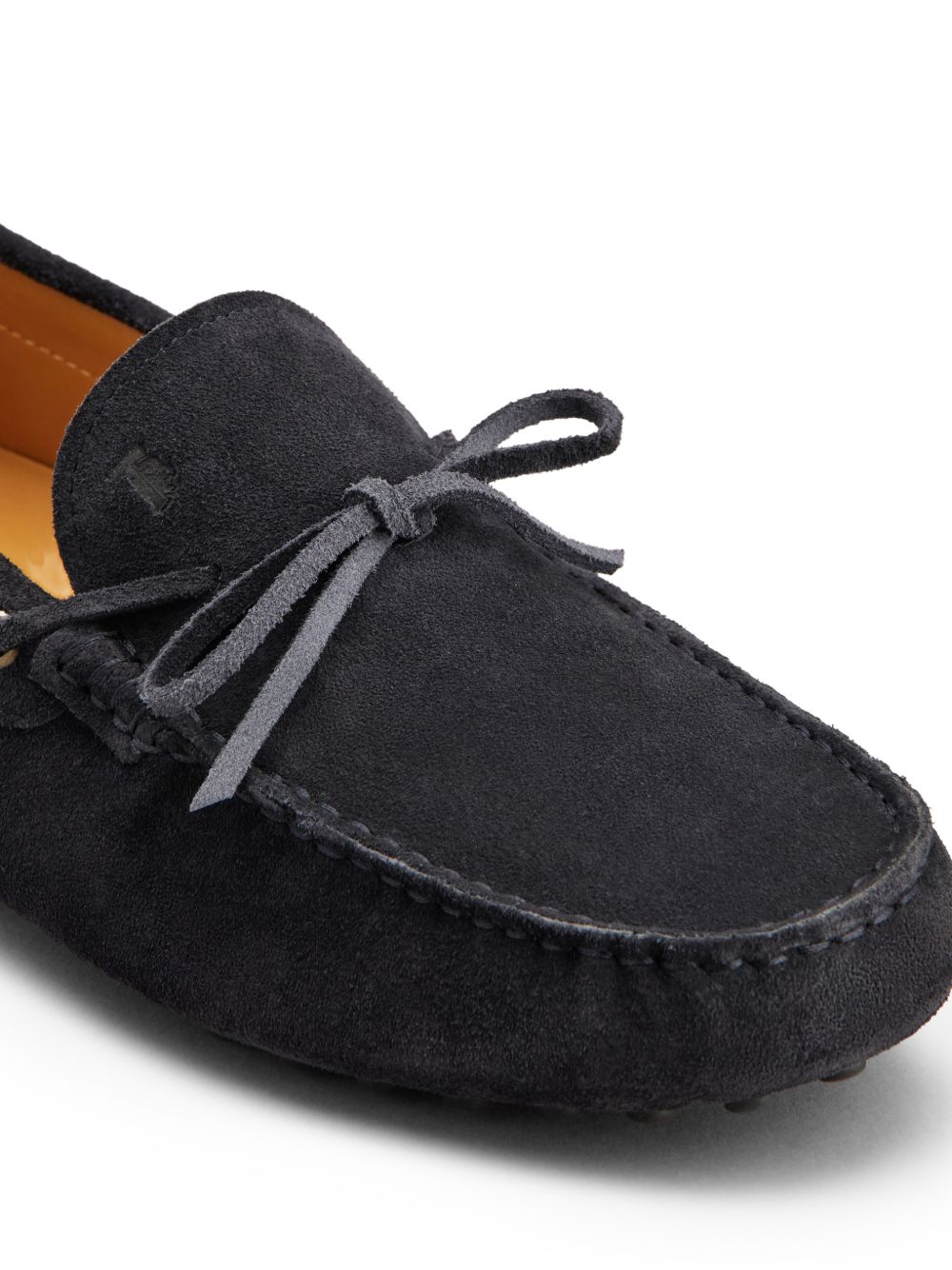 Moccasin-Style Flat Shoes in Black Calfskin