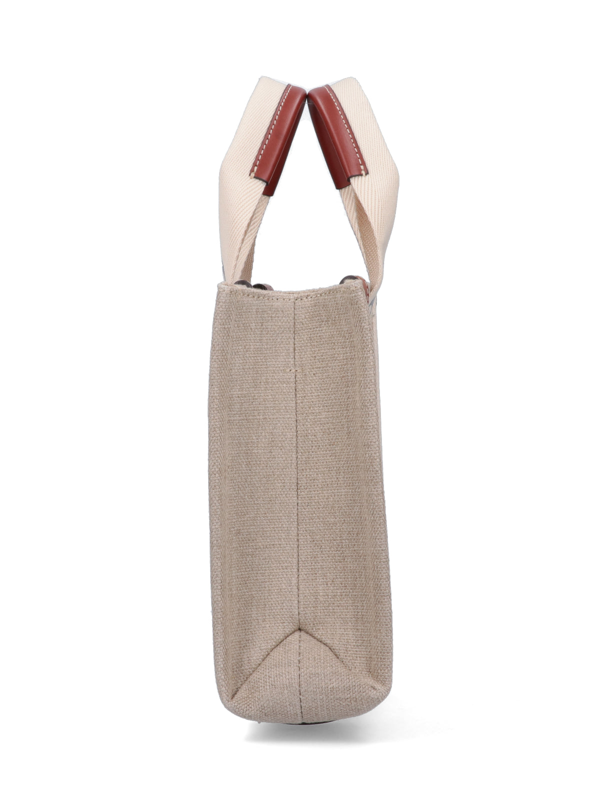 "Woody" Small Tote Bag, In Beige Linen