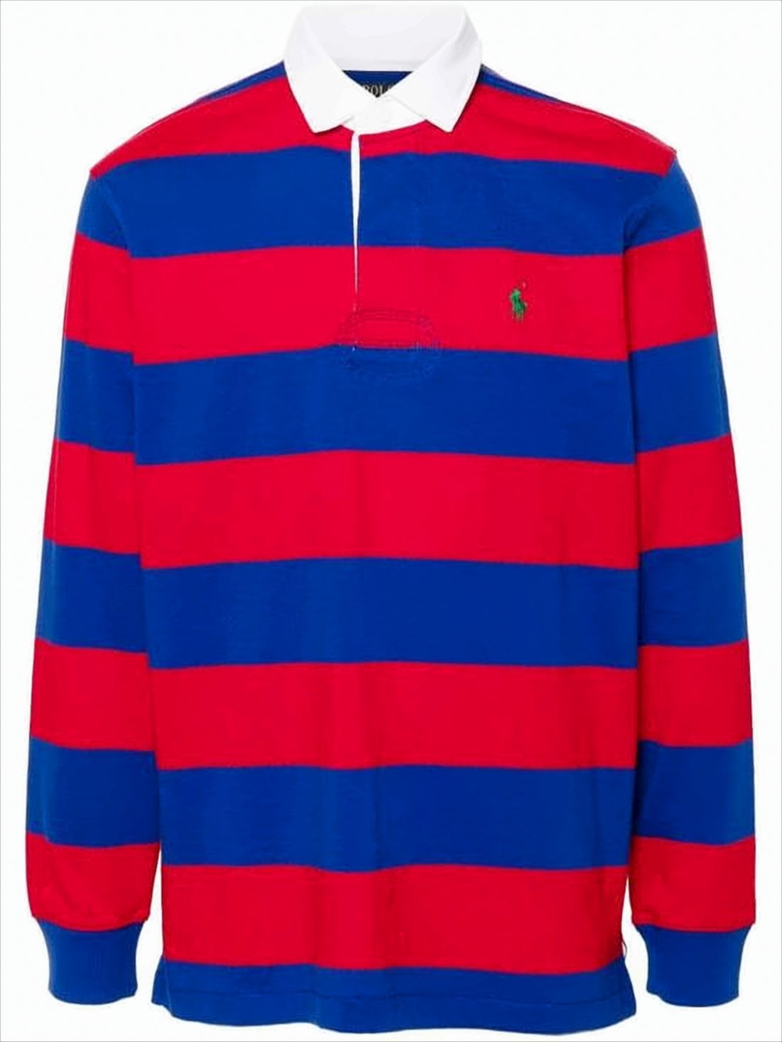 Long-Sleeve Striped Polo Shirt with Classic Collar