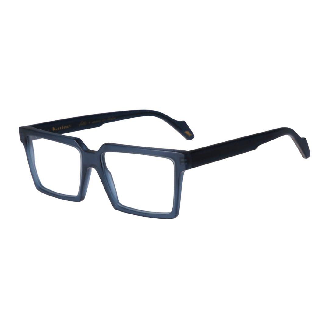 Pierre Rectangular Frame Sunglasses with Translucent Dark Blue Finish