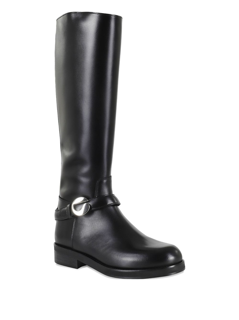 Knee-High Black Leather Boots