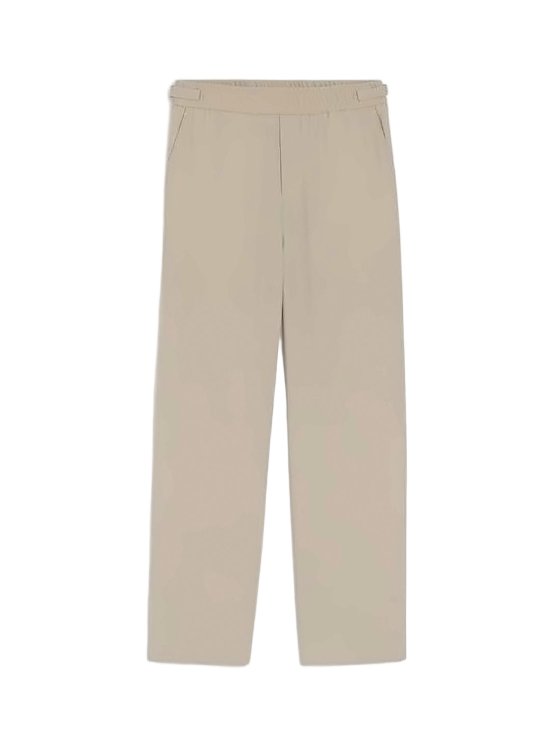 Straight-Leg Tailored Pants with Elastic Waistband