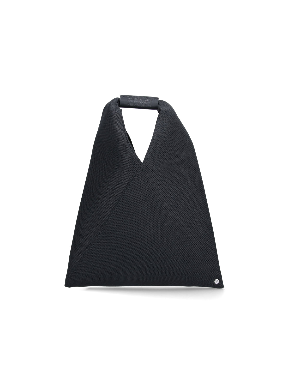 Black Polyester Mesh Tote Bag With Leather Trims