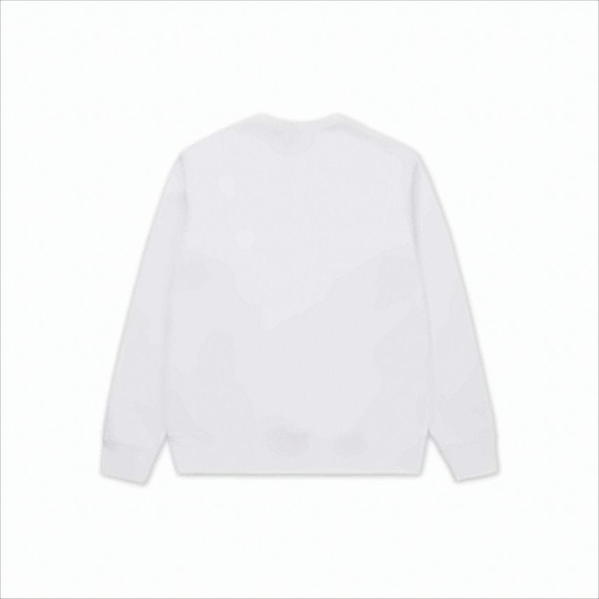 White Fleece Sweatshirt With Bold Logo