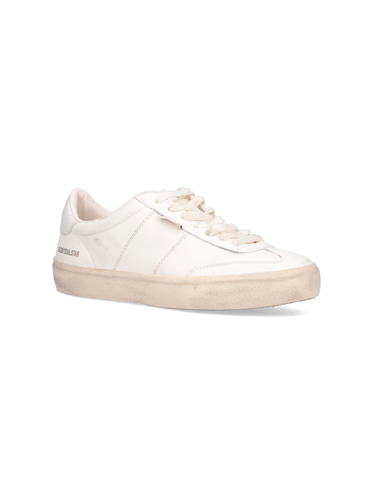 White Soul Star Distressed Leather Sneakers
