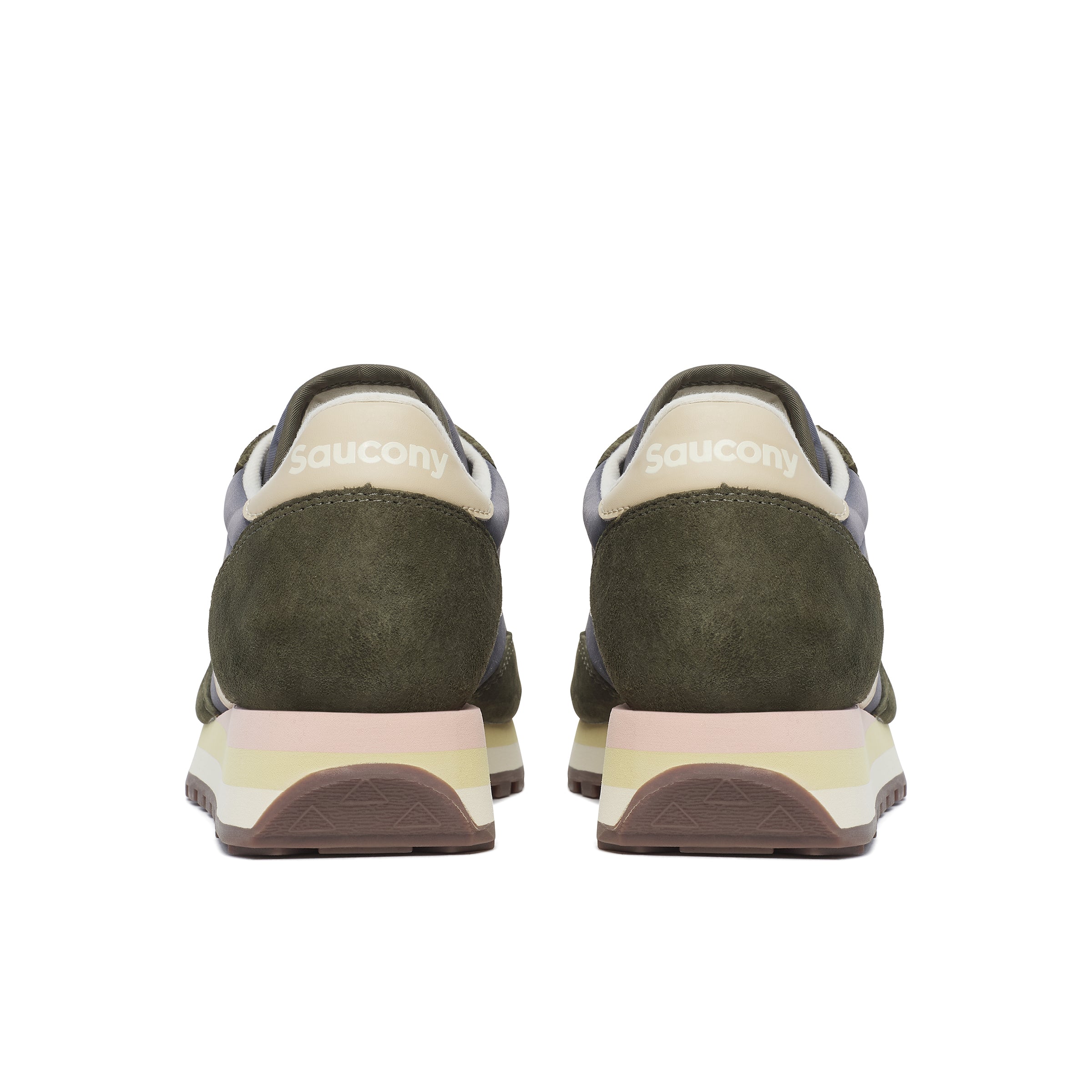 Olive Green Suede and Fabric Sneakers