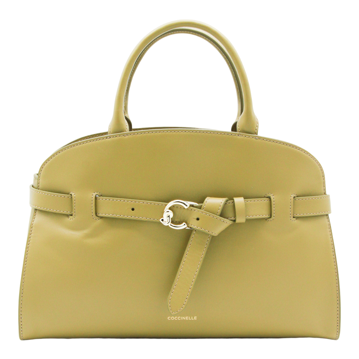 Structured Handbag with Rounded Top Edge