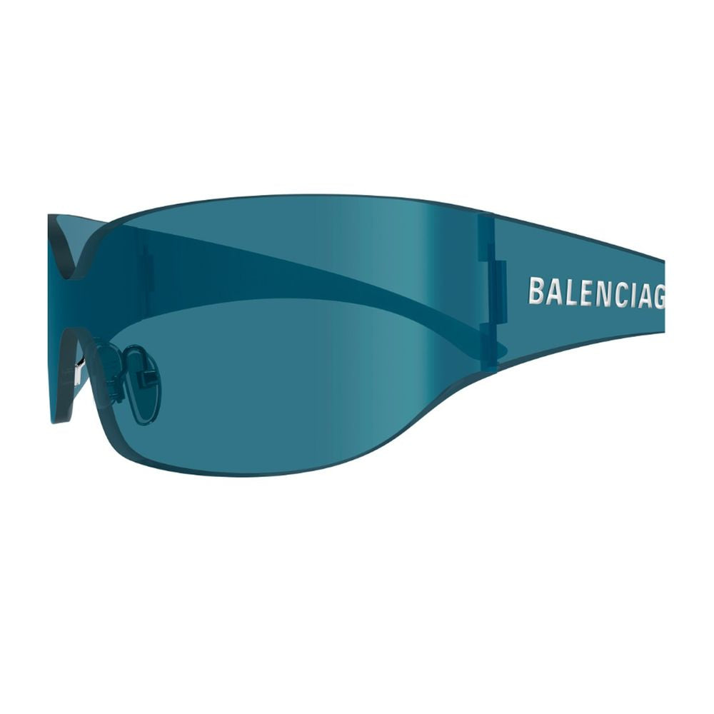 Bb0421S Extreme Line Oversized Square Shield Sunglasses In Petrol Blue Nylon