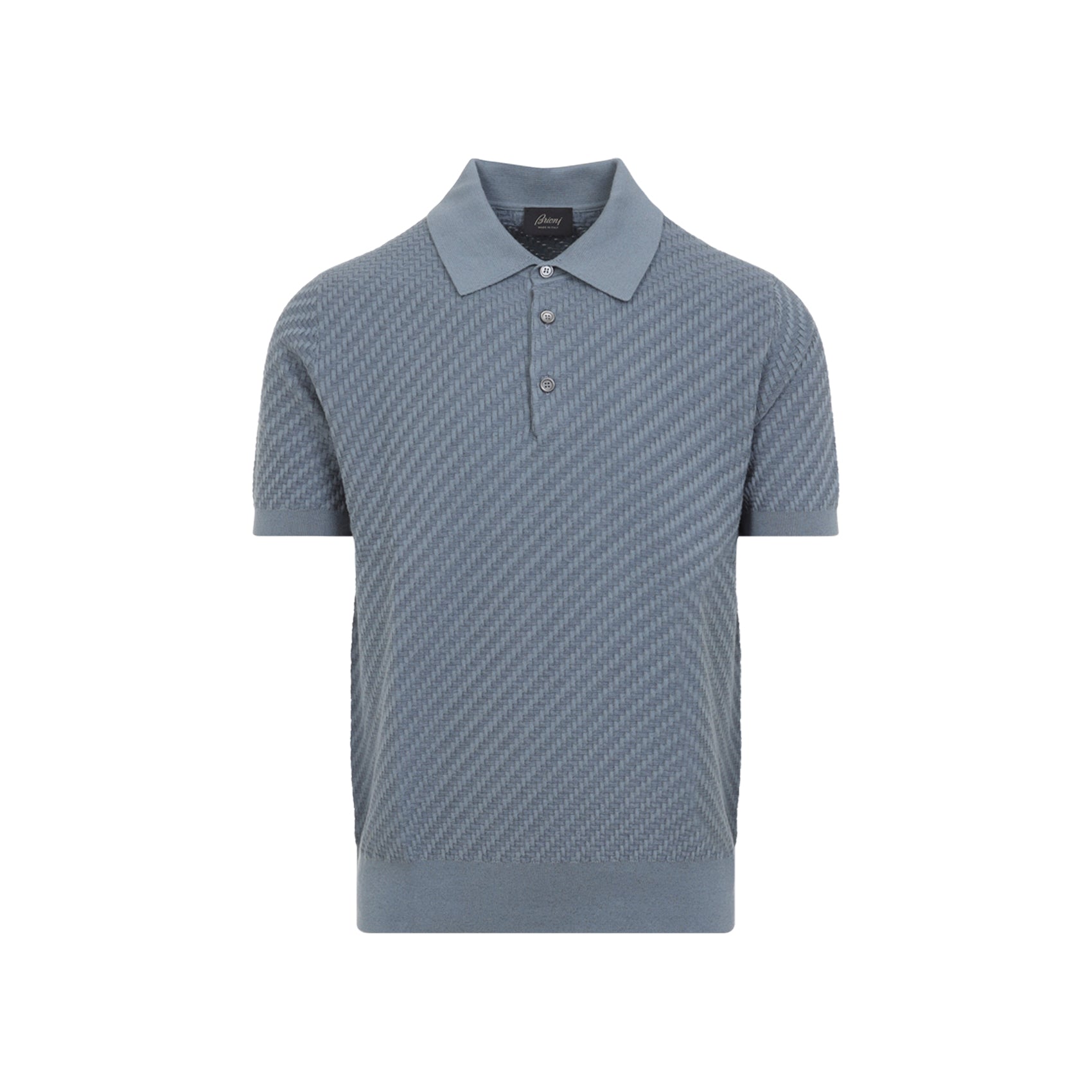 Blue Cotton Blend Polo Shirt