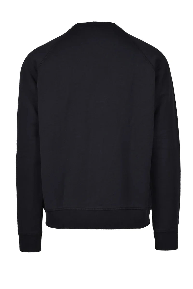 Cotton Crew Neck Sweatshirt - Black