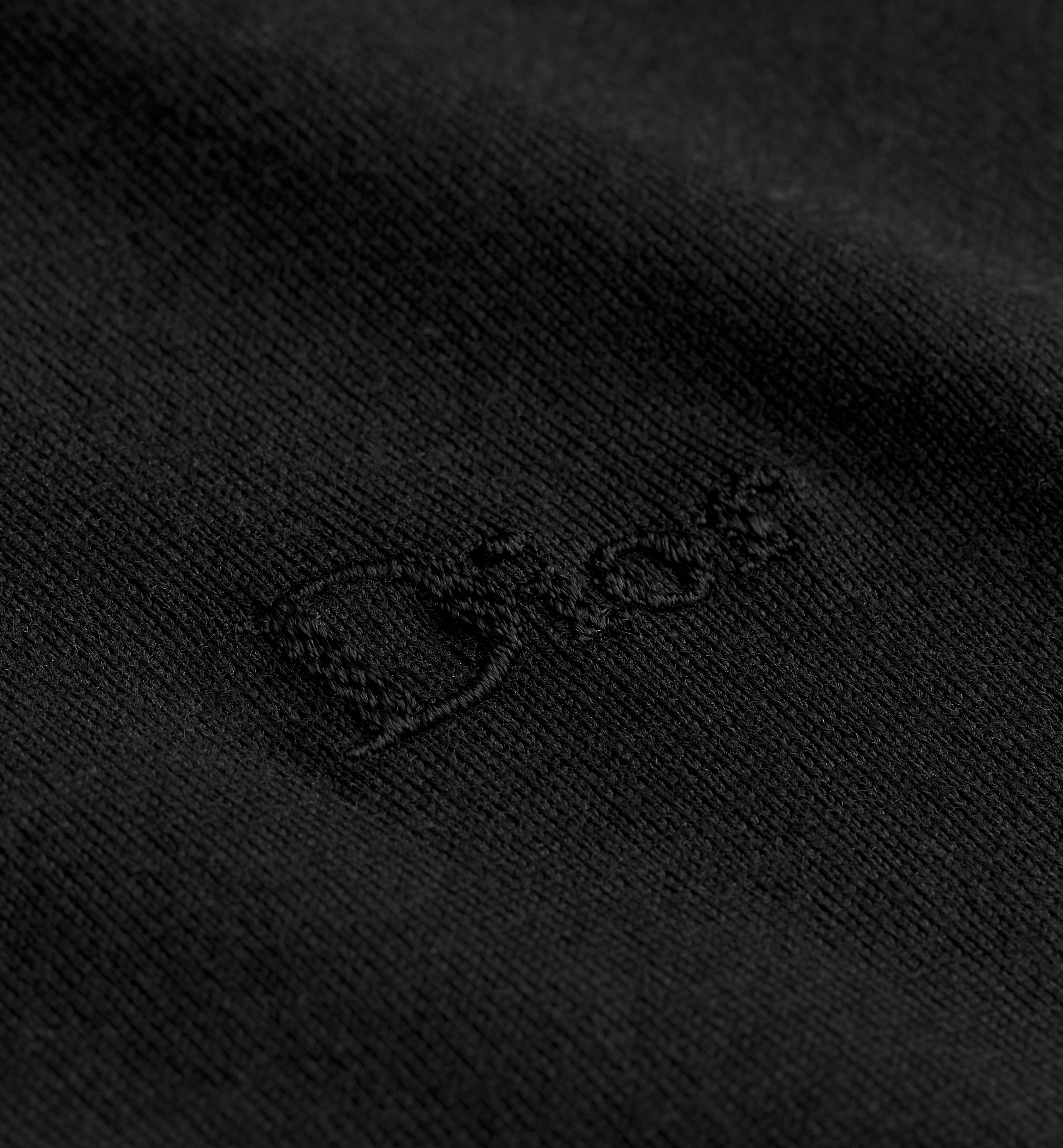 Short-Sleeve Crew Neck Top With Subtle Embroidered Logo
