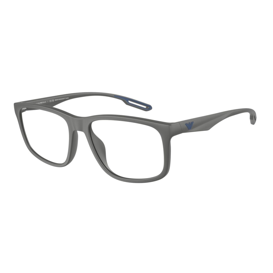 3209u Vista Rectangular Matte Finish Eyeglasses with Subtle Blue Accents