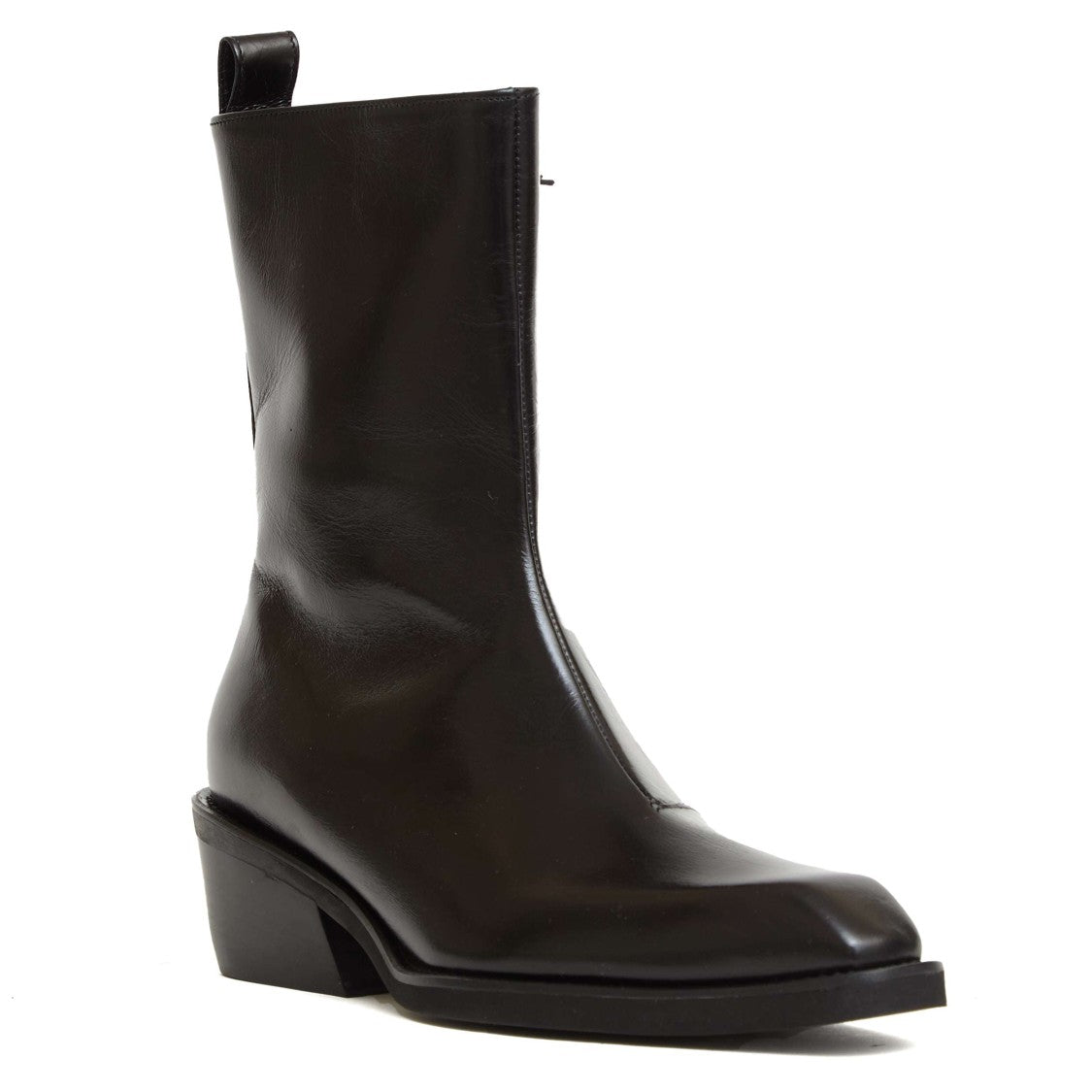 Ankle Boots in Smooth Black Leather
