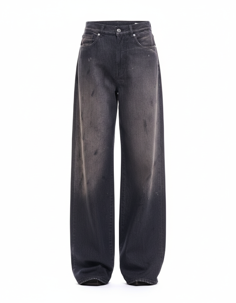 Wide-Leg Dark Wash Jeans