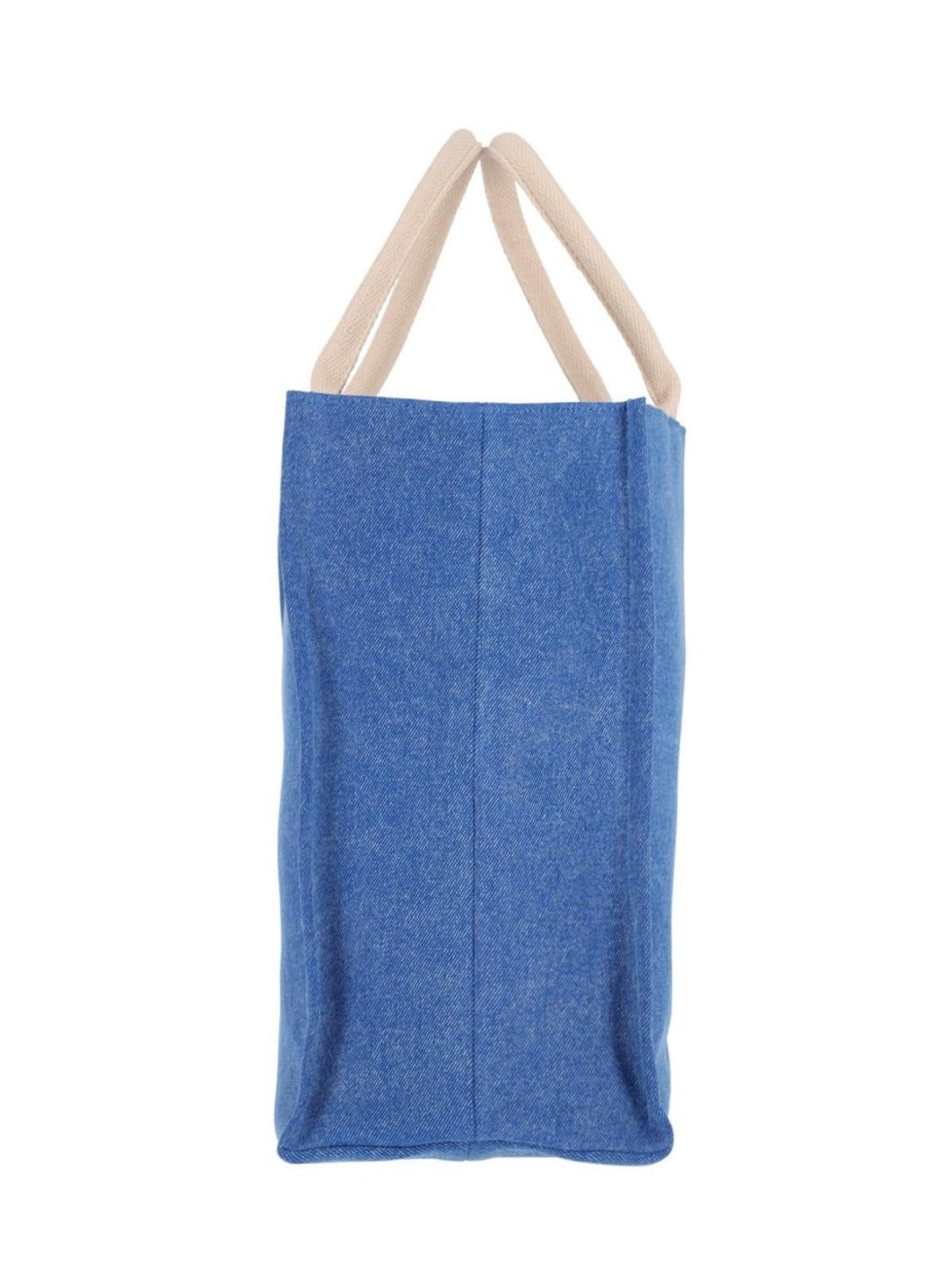 Rectangular Denim Tote Bag With Design