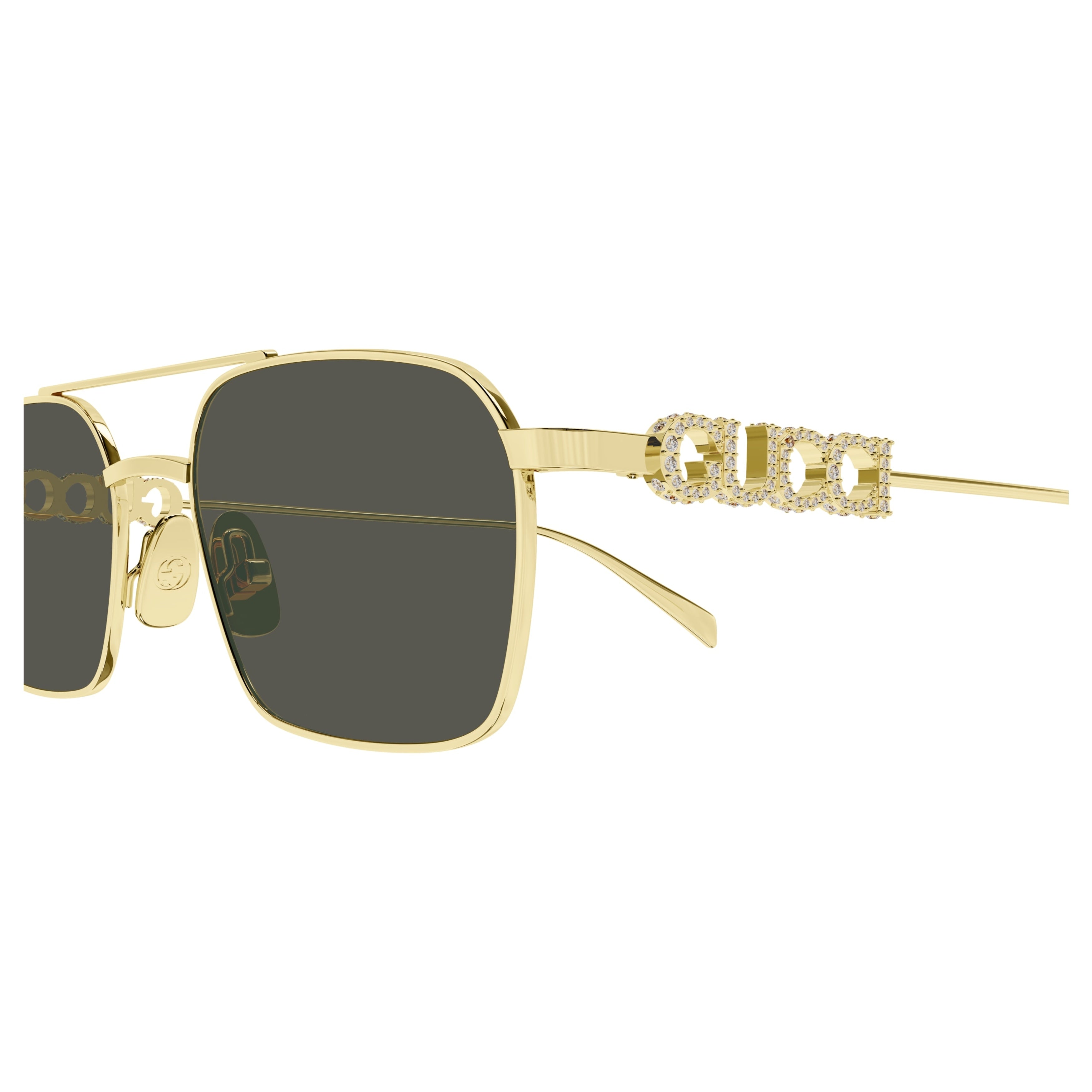 Gg1804s Rectangular Gold Metal Sunglasses