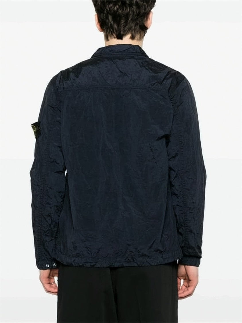 Crinkled Texture Lightweight Black Jacket