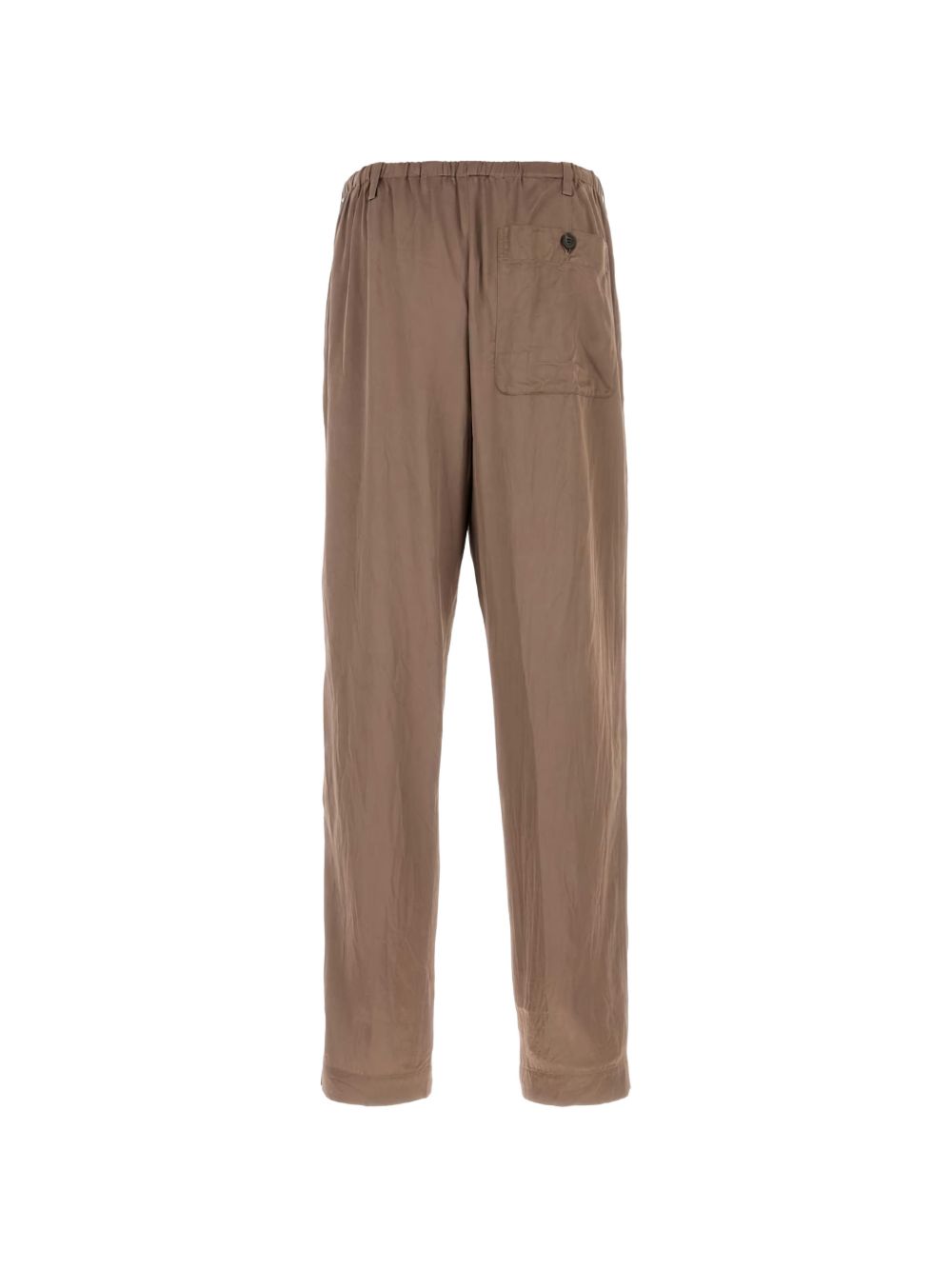 Relaxed Fit Brown Trousers With Buttoned Back Pocket