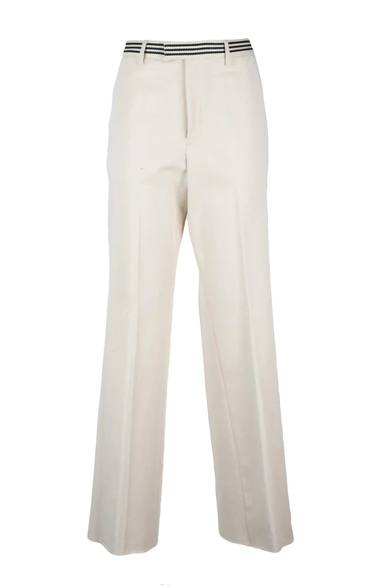 Wide Leg Trousers - White