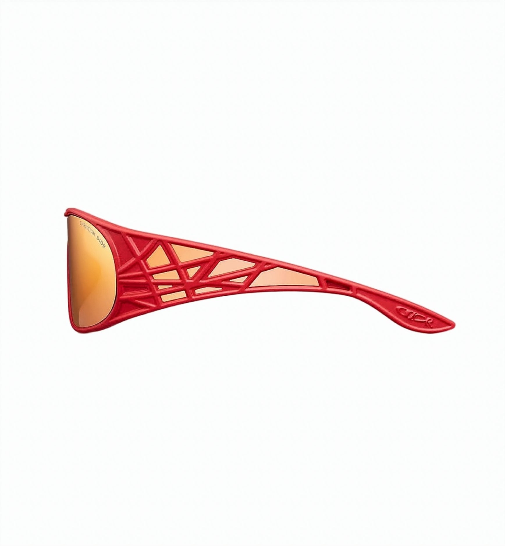 Red Futuristic Mirrored Gradient Lens Sunglasses
