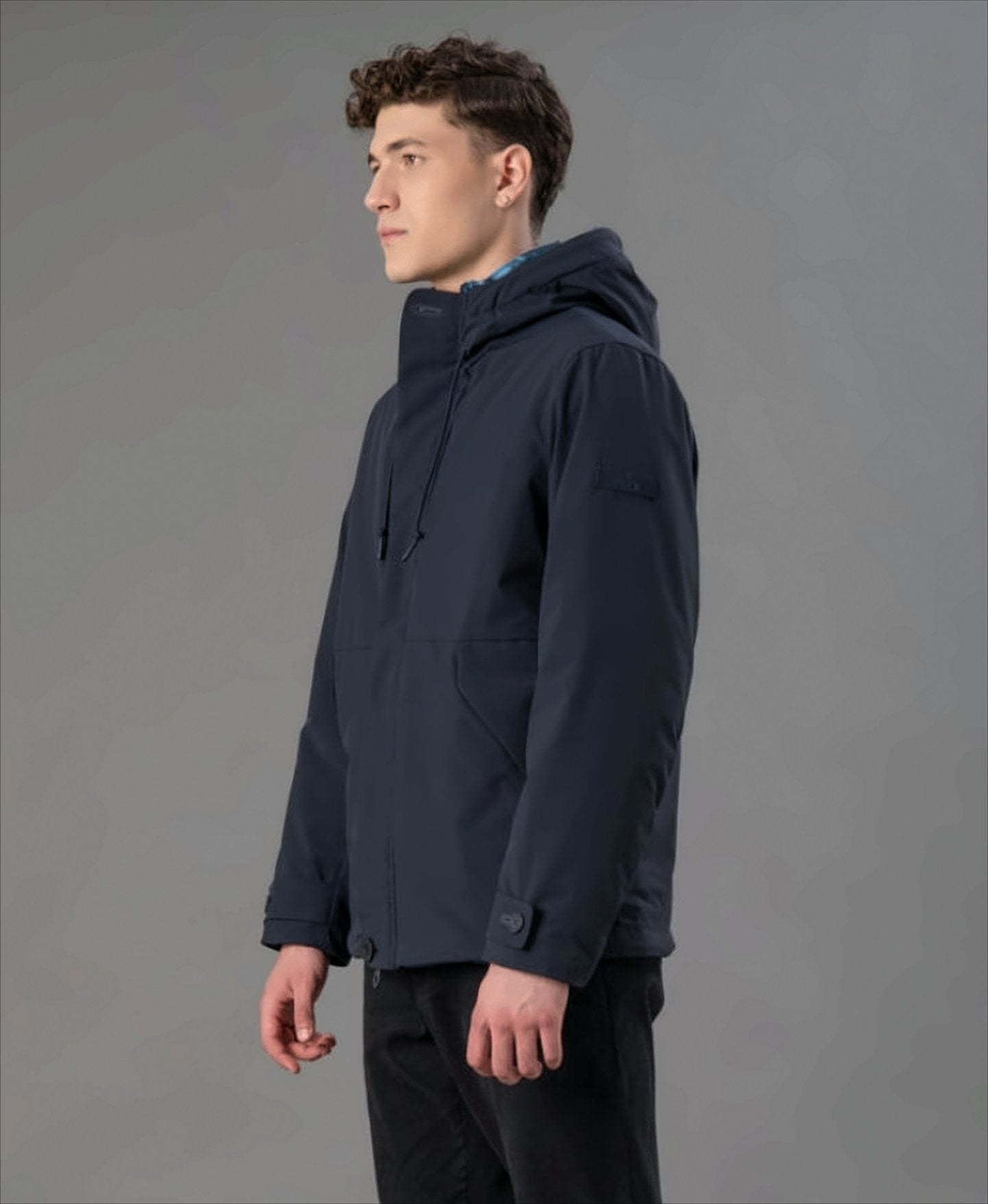 Blue Jacket With Double Hood