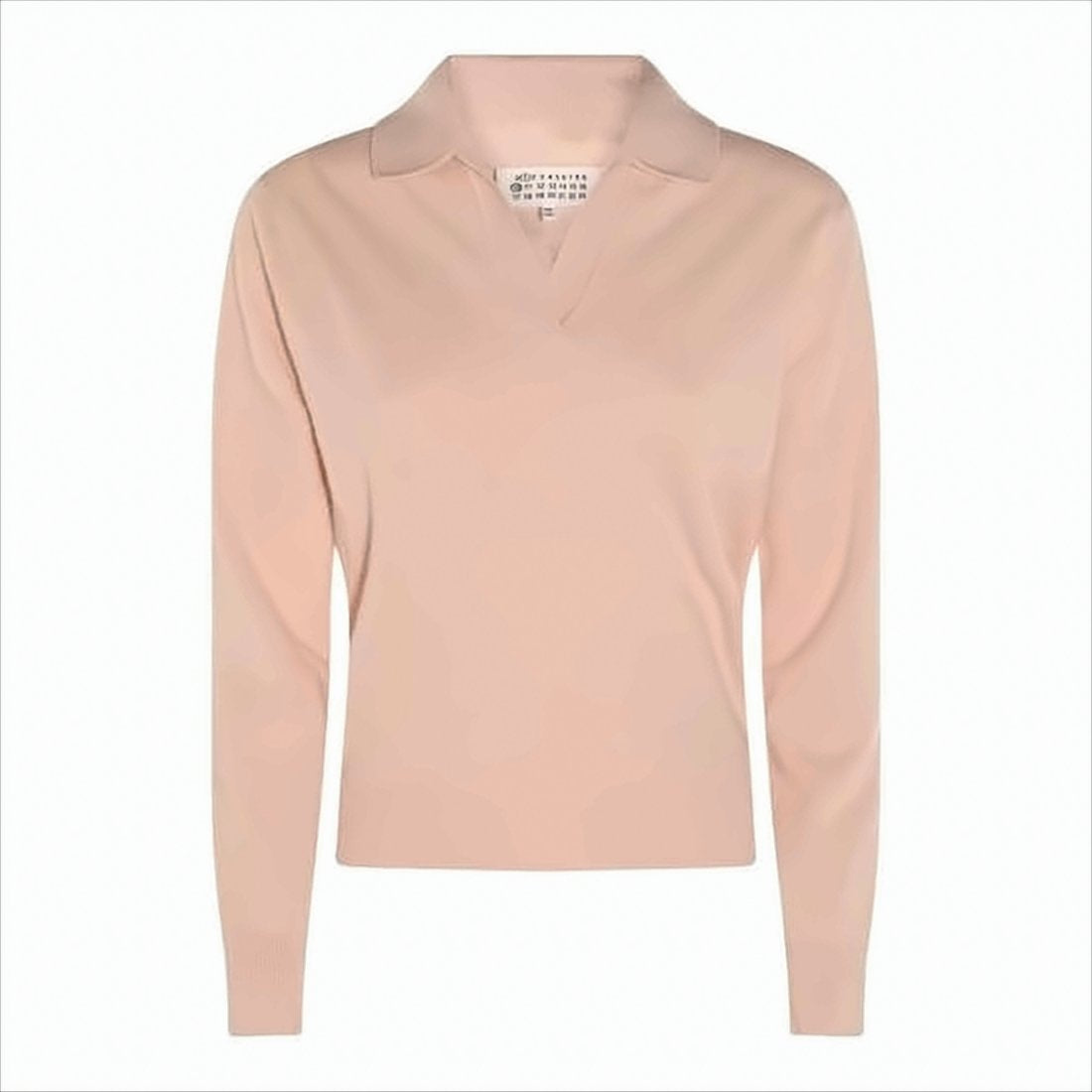 Light Pink Wool Sweater with Classic Collar