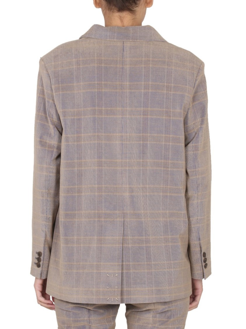 Double-Breasted Oversized Blazer With Mirror Lapels