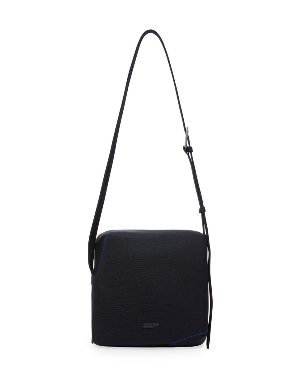 Asymmetric Grained Leather Crossbody Bag