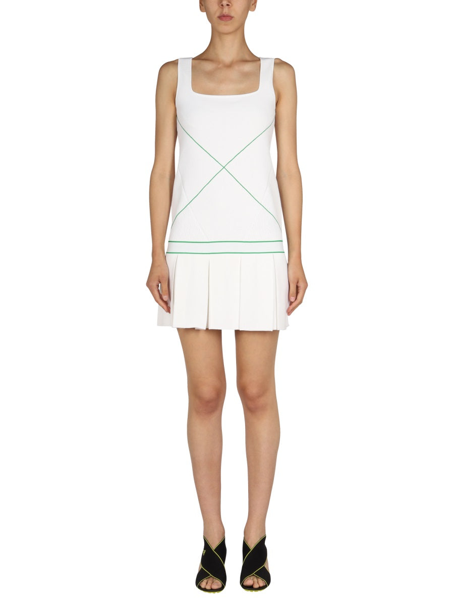 Logo Embroidery Day Dress with Elastic Waistband