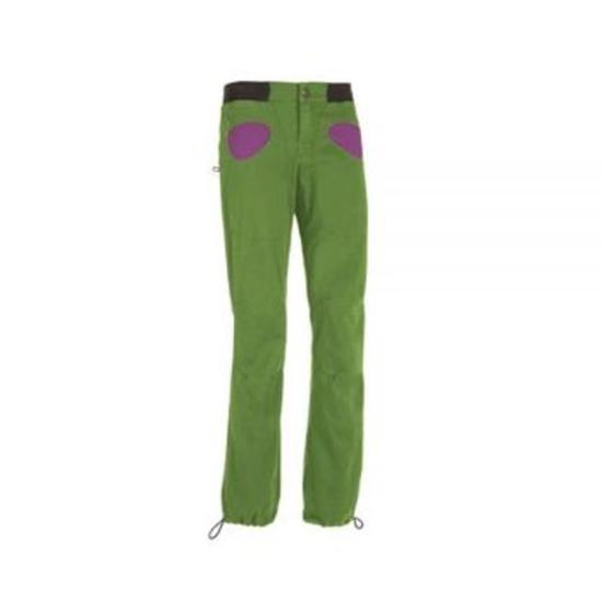 Straight-Cut Pants with Green Base