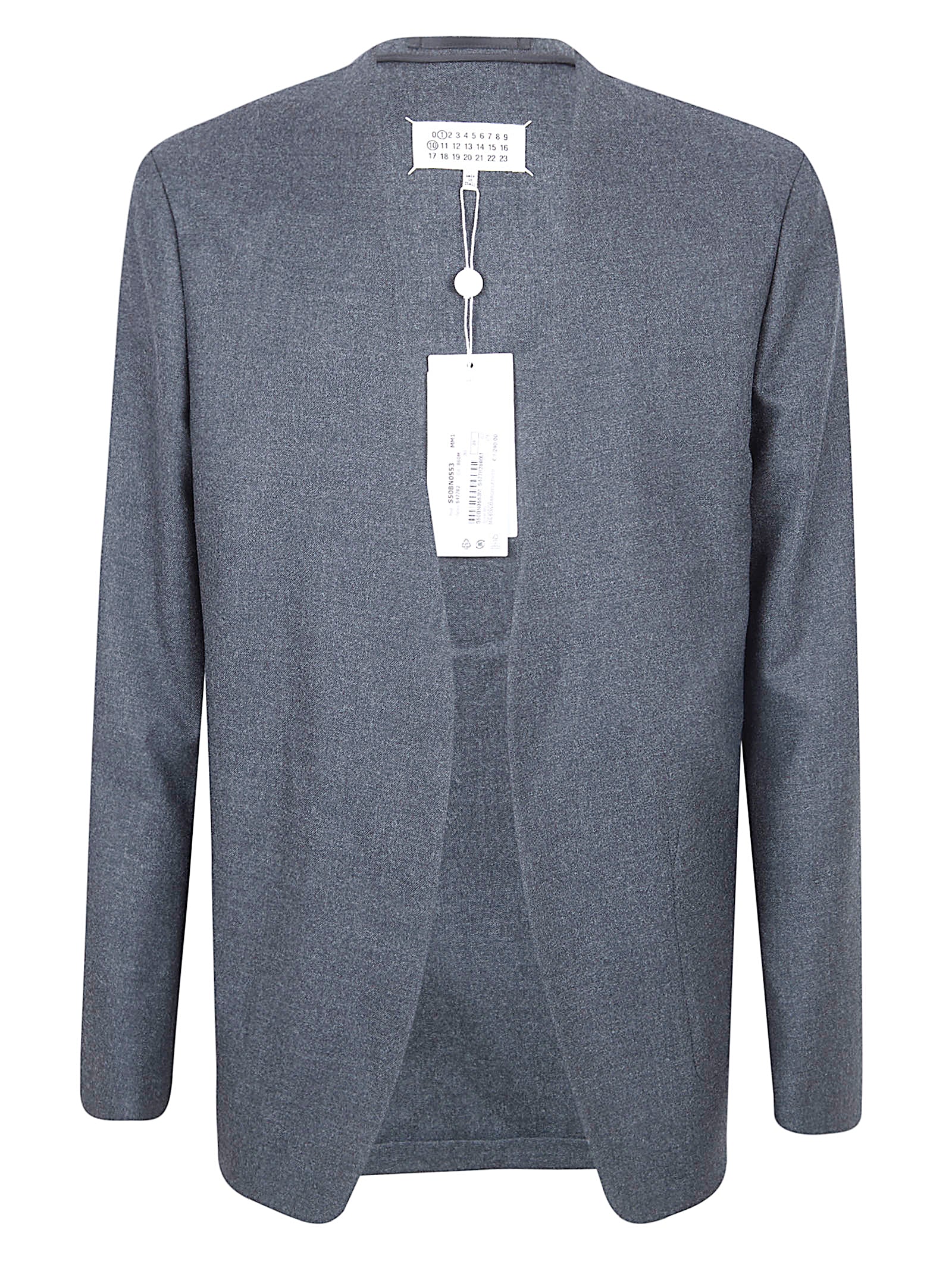 Virgin Wool Open-Front Jacket