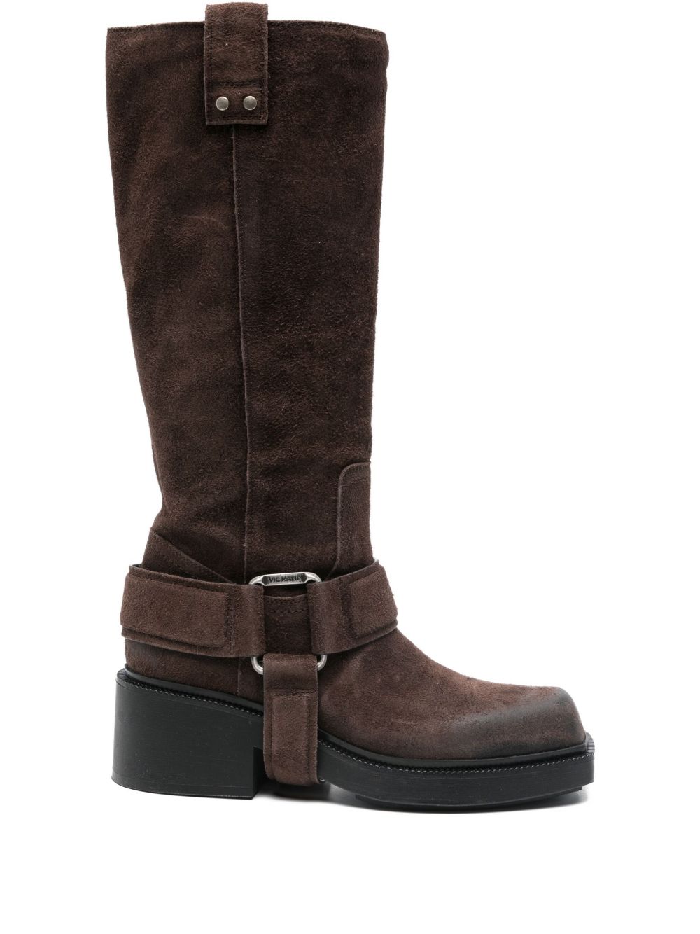 Dark Brown Suede Saddle Booties